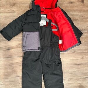 Carter's Black and Red Kids Snowbib & Coat Set